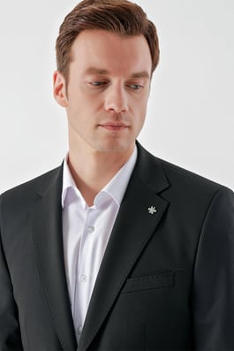 Morven Erkek Siyah Yün Dynamic Fit Blazer Ceket