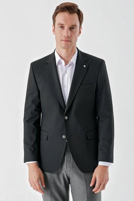 Morven Erkek Siyah Yün Dynamic Fit Blazer Ceket