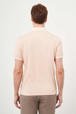 Morven Erkek Somon Trend Merserize Düz Düğmeli Yaka Dynamic Fit T-Shirt