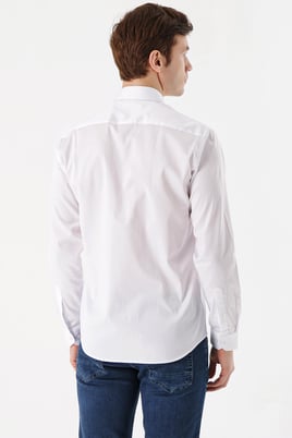 Morven Erkek Beyaz %100 Pamuk Slim Fit Gömlek