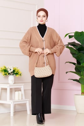 Stitched Cardigan -camel color 