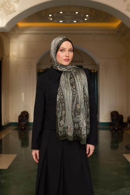 Zeytuni Hint Vual Şal -  5009-17