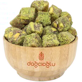 Dağcıoğlu Çifte Kavrulmuş Toz Antep Fıstıklı Lokum görseli.