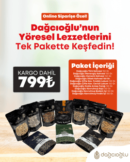 Dağcıoğlu Kahve Lokum Kuruyemiş Tanışma Paketi görseli.