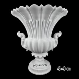 OB 2440 - Bahçe Kupa Vazo Dev Boy Ham Polyester Dekoratif Saksı