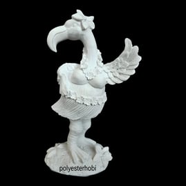 OB 2455 - Flamingo Kız Dansçı Biblo Ev ,Bahçe Dekor, Heykel Ham Polyester Obje