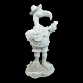 OB 2456 - Flamingo Müzisyen Biblo Ev ,Bahçe Dekor, Heykel Ham Polyester Obje