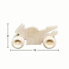 Tekerlekli Oyuncak Motorsiklet Ham Ahşap Obje