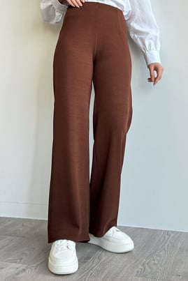 Pleated Palazzo Brown Trousers
