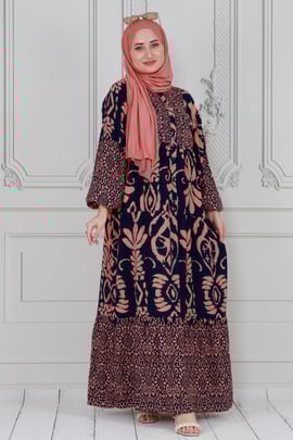 Authentic Hijab Dress-Dark bleu