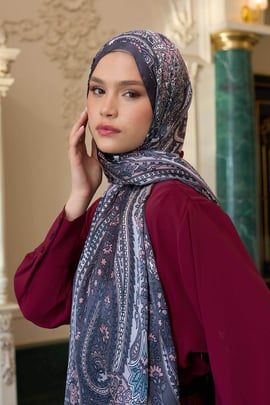 Antrasit Hint Vual Şal -  5009-09