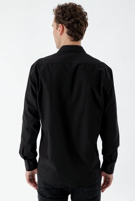 Morven Erkek Siyah Basic Cepli Regular Fit Gömlek