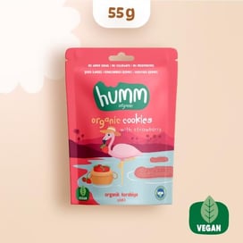 Organik Vegan Çilekli Kurabiye 55g görseli.