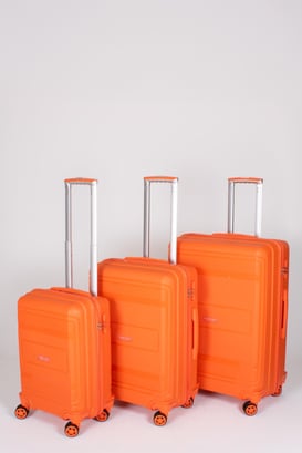 Travel Polo 3'lü Valiz Seti Kırılmaz Oranj Turuncu 1017