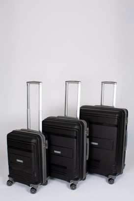 Travel Polo 3'lü Valiz Seti Kırılmaz Siyah Gri 1017