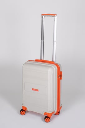 Travel Polo Küçük Boy Kırılmaz Valiz Krem Oranj Turuncu 1017