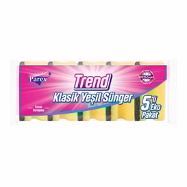 Parex Yeşil Klasik Trend Oluklu Bulaşık Süngeri (5 Adet) (PAREX.2107281)