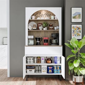 Room Art Atlas Çam Beyaz Venedik Kahve Köşesi Çok Amaçlı Dolap (RoomArt.2804)