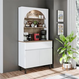 Room Art Atlas Çam Beyaz Venedik Kahve Köşesi Çok Amaçlı Dolap (RoomArt.2804)