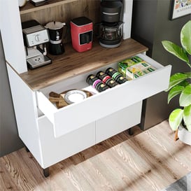 Room Art Atlas Çam Beyaz Venedik Kahve Köşesi Çok Amaçlı Dolap (RoomArt.2804)