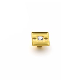 System Altın Swarovski Taşlı 8 mm Düğme Mobilya Kulpu (SY4412 0008 GL-SW2)