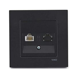 VİKO Siyah Novella Tekli Data CAT6 Priz (Mekanizma Dahil) (VK-92005578)