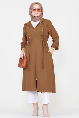 Beli Tünelli Mevsimlik Tunik-Taba