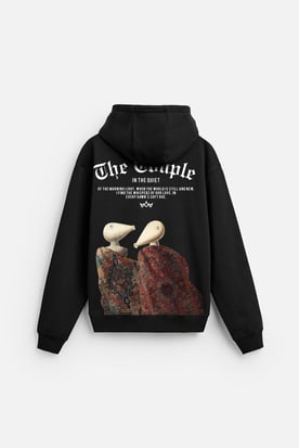 Önü ve Arkası DTF Baskılı Kanguru Cepli Oversize Kalıp Unisex Hoodie
