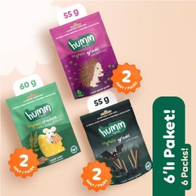 Organik Tuzlu Kraker Grissini Atıştırmalık Paketi 6 adet (3 çeşit) görseli.