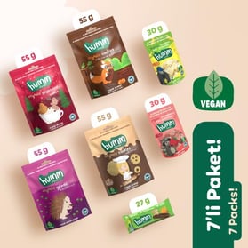 Organik Vegan Atıştırmalık Paketi 7 adet (7 çeşit) görseli.