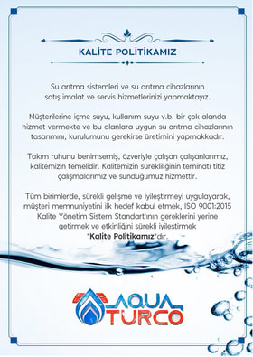AQUA TURCO Kalite Politikası