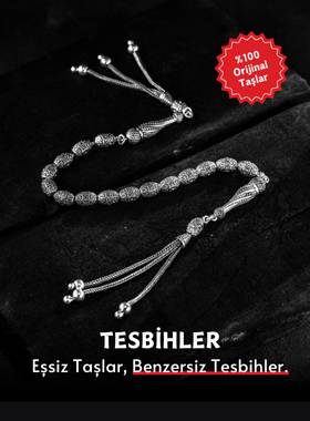 El yapımı doğal taş tesbih — Diriliş Takı koleksiyonu