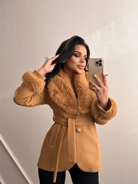 Felicita Kürklü Kısa Kaban Camel