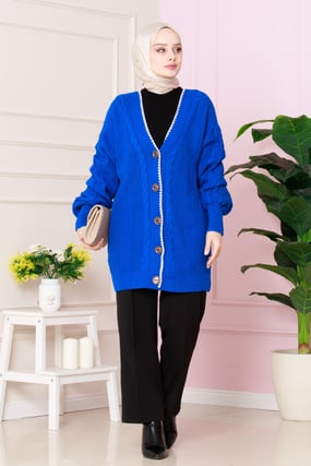 Stitched Cardigan -Sky blue color 
