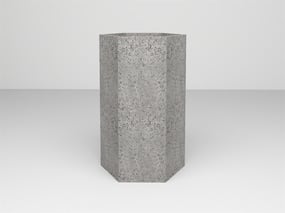 Hera Serisi Köşeli Beton Gri Saksı