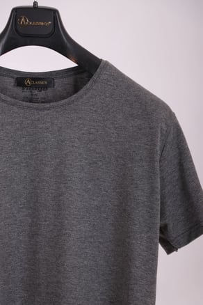 Erkek Füme Bisiklet Yaka Yumuşak Pamuk Basic T-shirt