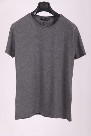 Erkek Füme Bisiklet Yaka Yumuşak Pamuk Basic T-shirt