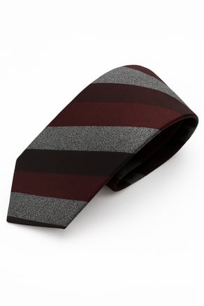 Erkek Bordo Gri Siyah Renkli Çizgili  Kravat