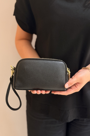 Mahal Bags Çift Fermuarlı Bilek Askılı Çapraz Çanta
