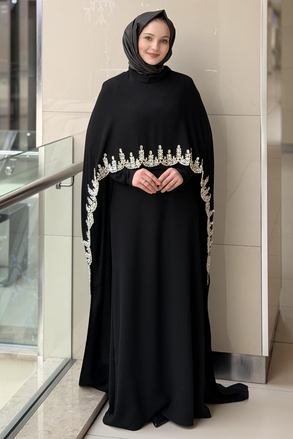Fashion Night Taş İşlemeli İçli Dışlı Senti Krep Abiye