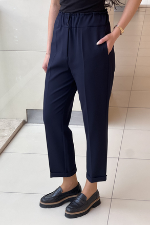Sentez Beli Lastikli İnce Duble Paça Pantolon