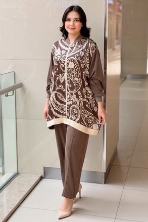 Ghisa Colorblock Desenli Kap Pantolon Takım