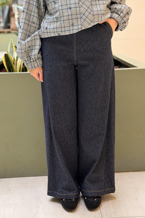 Ceremony Palozzo Örme Denim pantolon