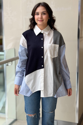 İpekyol Kumaş Mix Oversize Gömlek