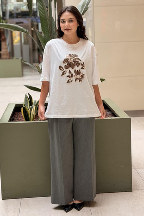 Missemramiss Floral Nakışlı Tişört