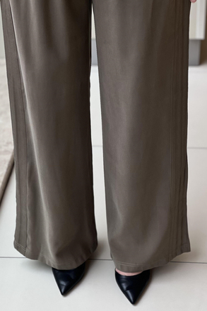 Sentez Ekvator Yanı Nervürlü Geniş Paça Pantolon