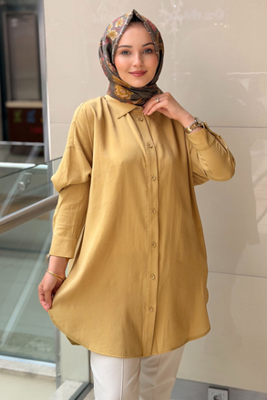 Tığ Triko Saten Yüzlü Oversize Gömlek