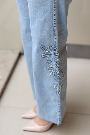 Mahal Pearly Denim Pantolon