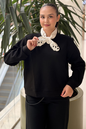 İpekyol Yakası Bağlamalı Sweatshirt