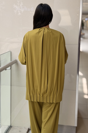 Tığ Triko Nervür Detaylı Tunik Pantolon Takım